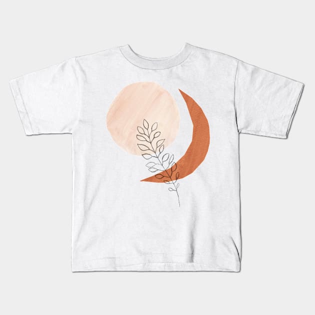 Boho sun and moon Kids T-Shirt by WhalesWay